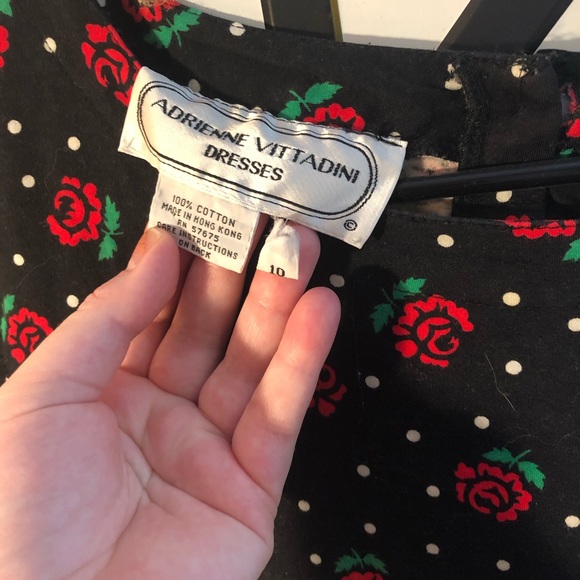 Vintage 80s Pencil Skirt Rose Printed Dress - Picture 5 of 5